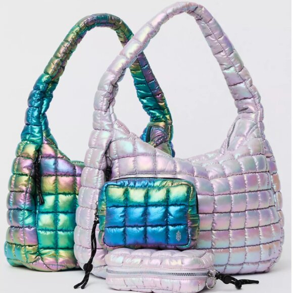 Free People FP Movement Quilted Carryall Limited Edition Iridescent Abalone - Picture 9 of 11